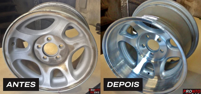 Foto de rodas antes e depois