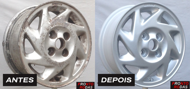 Foto de rodas antes e depois